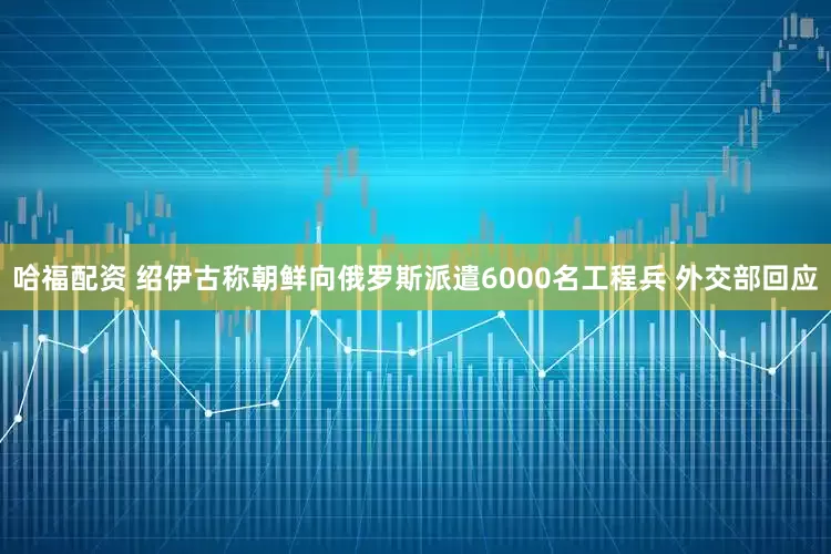 哈福配资 绍伊古称朝鲜向俄罗斯派遣6000名工程兵 外交部回应