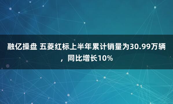 融亿操盘 五菱红标上半年累计销量为30.99万辆，同比增长10%